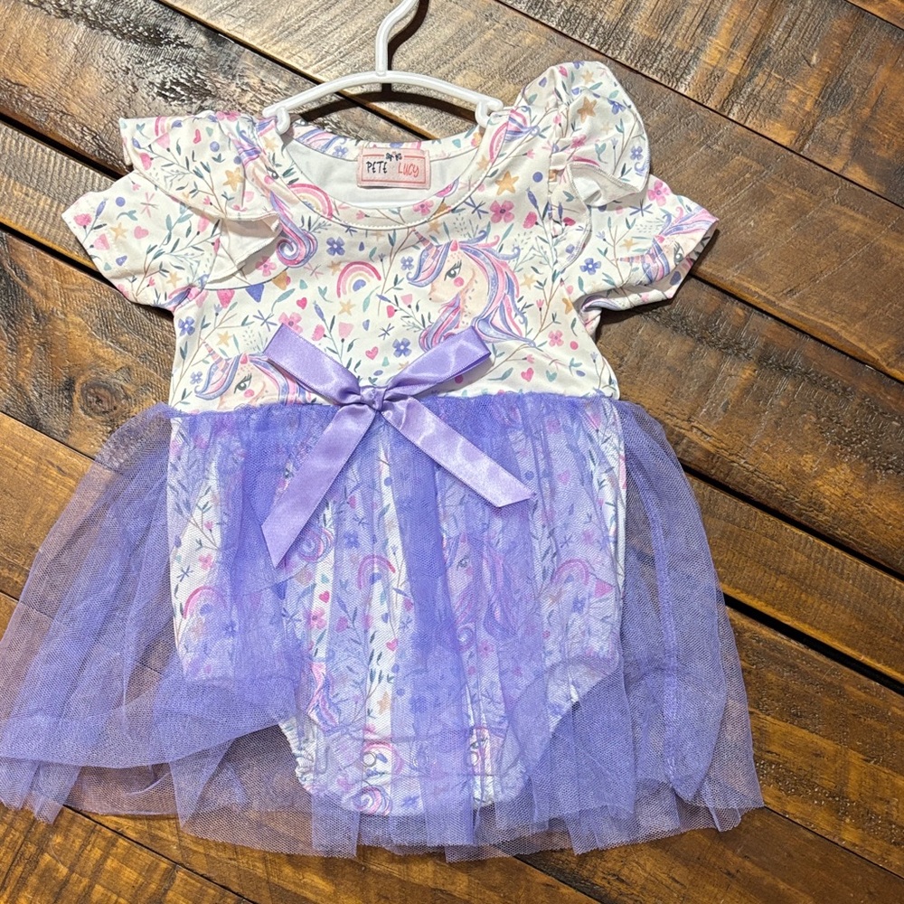 Purple Unicorn Kids Casual Dress